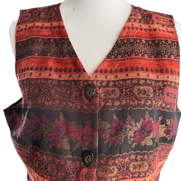 Vintage Christopher and Banks Bohemian Multi Texture Vest Size L - Picture 2 of 11
